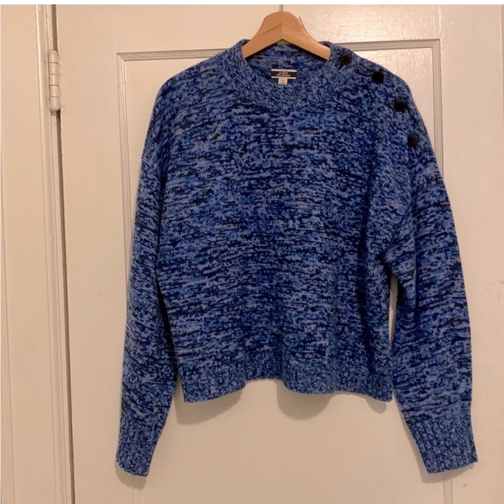J. Crew cashmere crew neck button shoulder sweater